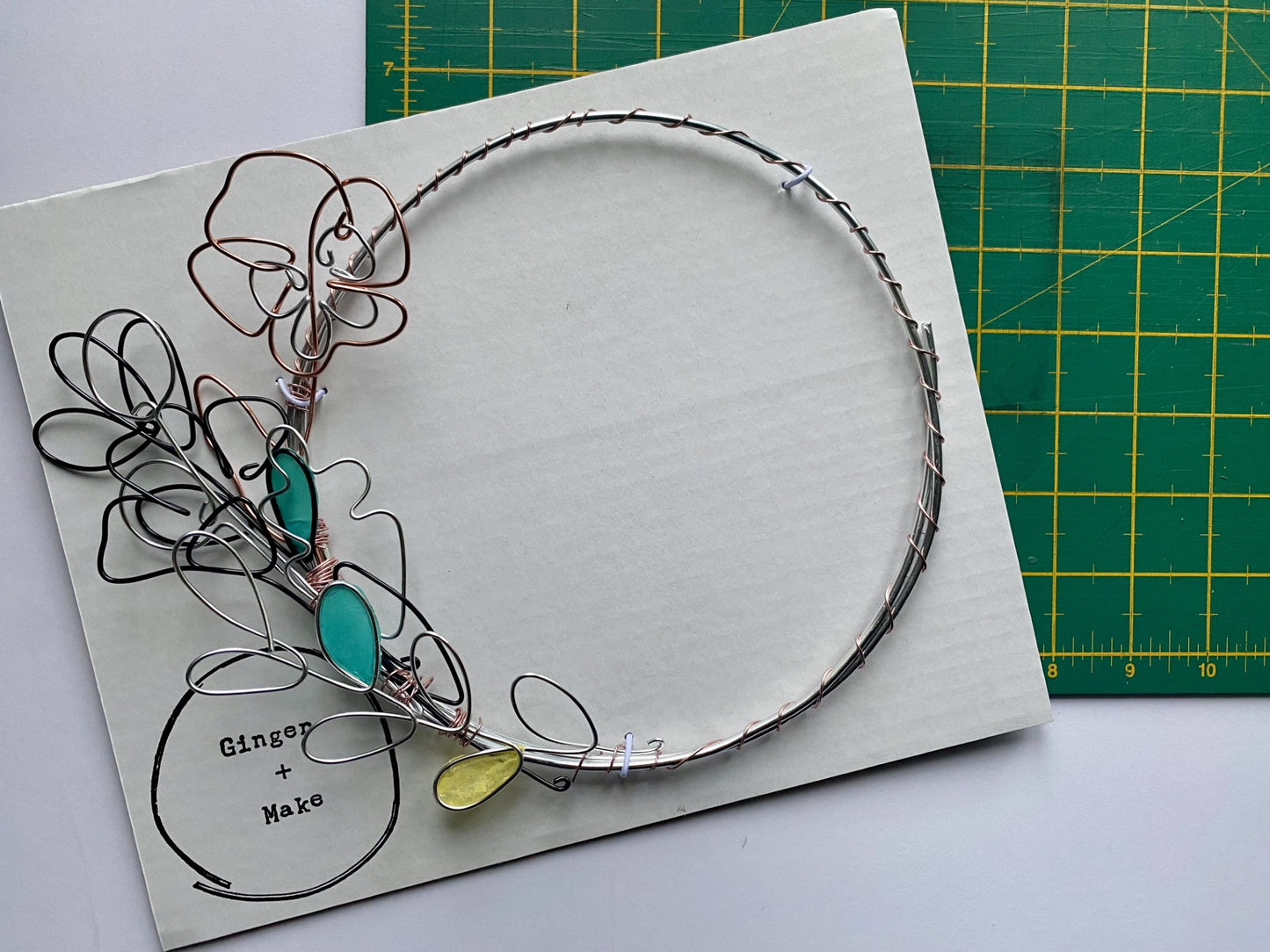 Delicate Wire Leaf Wreath – Copper, Silver & Black