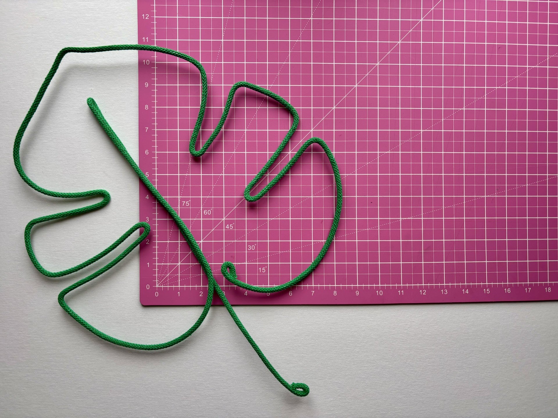 Extra large wire green leaf on pink cutting mat
